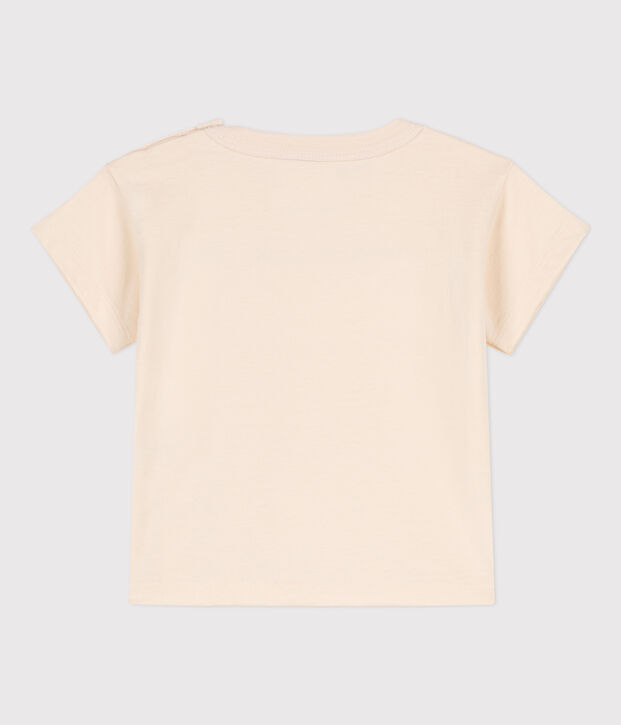 Tee-shirt manches courtes b&eacute;b&eacute; en jersey brod&eacute; &eacute;cru