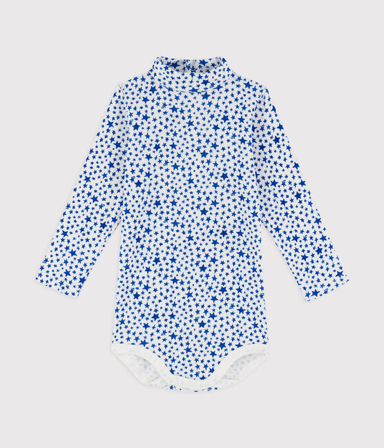 Body manches longues en coton bébé. blanc MARSHMALLOW/blanc MULTICO