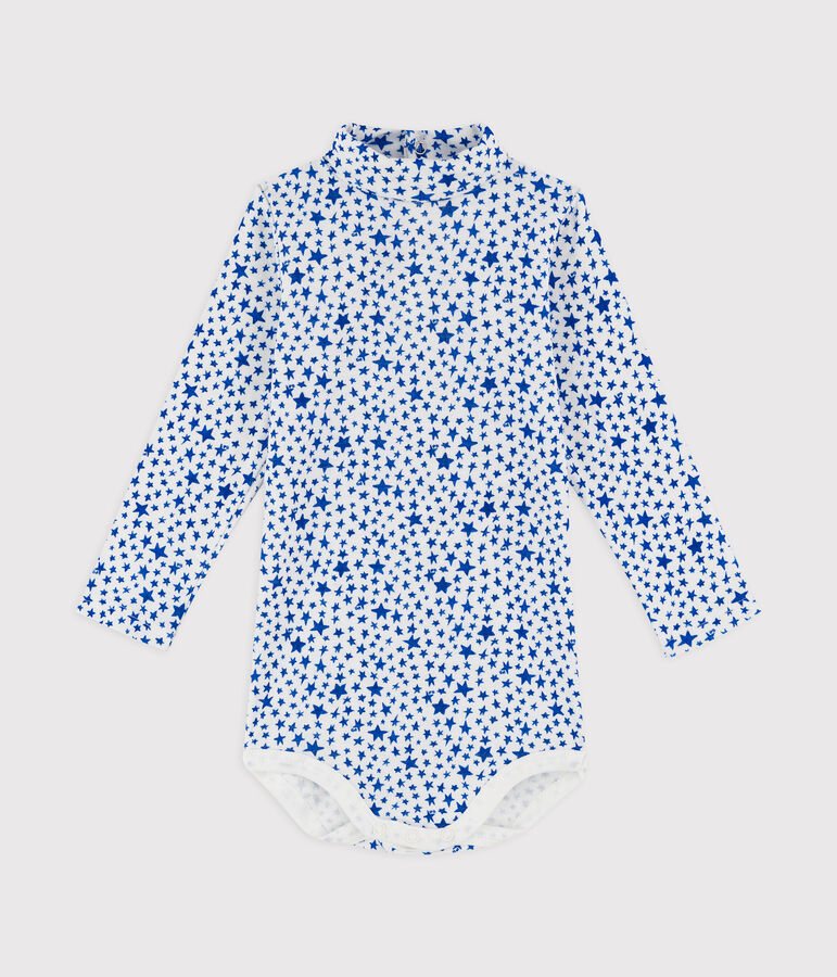 Body manches longues en coton b&eacute;b&eacute;. blanc MARSHMALLOW/blanc MULTICO