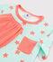 Pyjama rayé à étoiles petit garçon en côte blanc MARSHMALLOW/blanc MULTICO