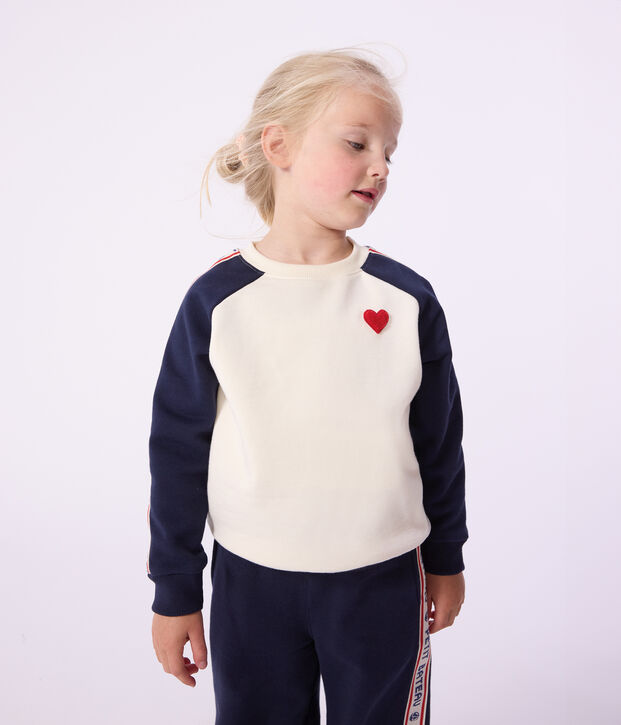 Sweatshirt enfant en coton blanc cass&eacute;