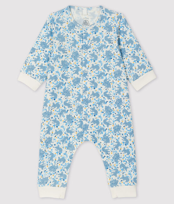 Combinaison longue à imprimé koala bébé garçon en côte blanc MARSHMALLOW/blanc MULTICO