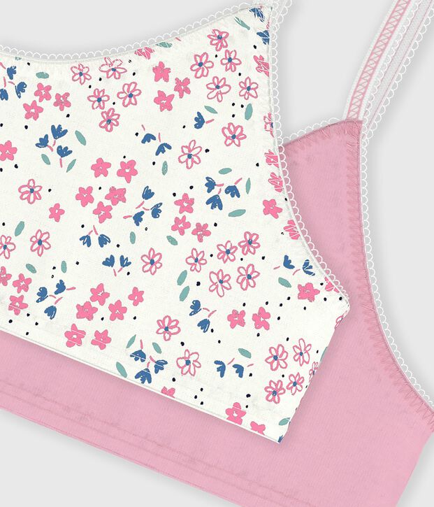 Lot de brassi&egrave;res enfant en coton imprim&eacute; fleuri multicouleur