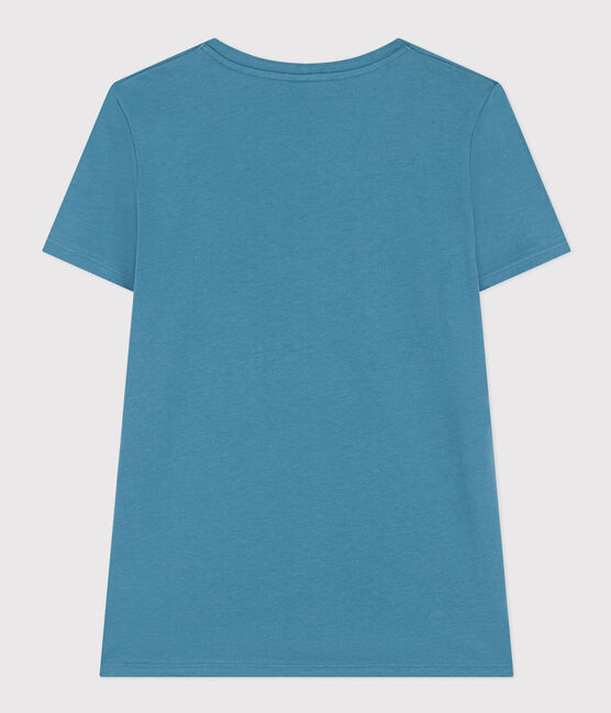 Tee-shirt LE DROIT col V en coton Femme bleu POLOCHON