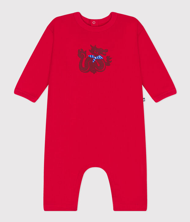 Combinaison longue en molleton b&eacute;b&eacute; rouge