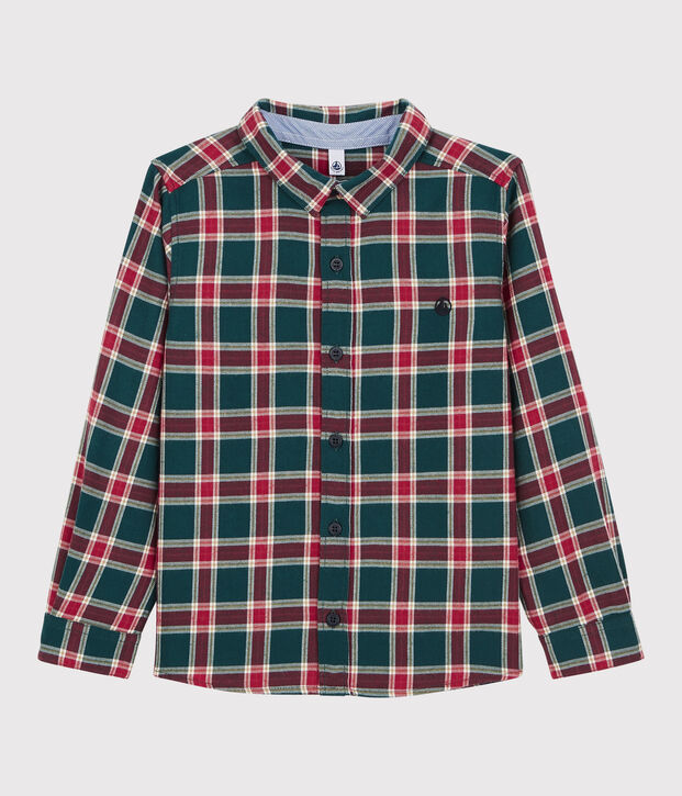 Chemise &agrave; carreaux enfant gar&ccedil;on vert/multicouleur