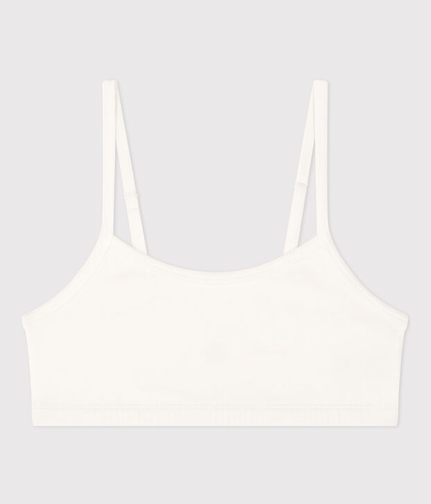 Brassi&egrave;re unie en coton et &eacute;lasthanne femme blanc