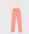 Pyjama femme en coton à manches courtes orange ABRICOT/ MULTICO