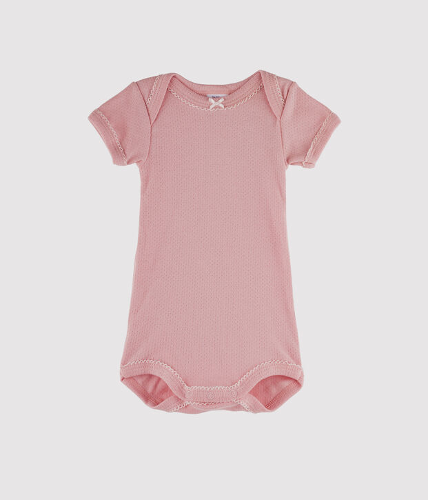 Body manches courtes b&eacute;b&eacute; fille rose