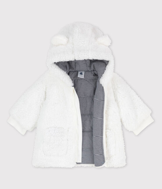 Manteau en sherpa douce bébé. blanc MARSHMALLOW