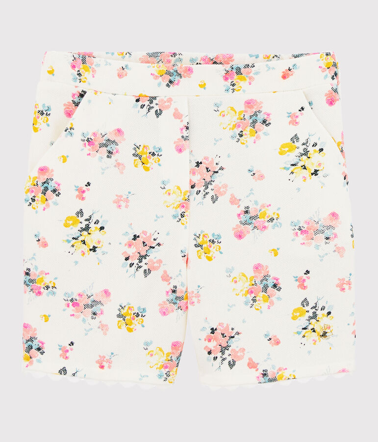 Bermuda enfant fille blanc MARSHMALLOW/blanc MULTICO