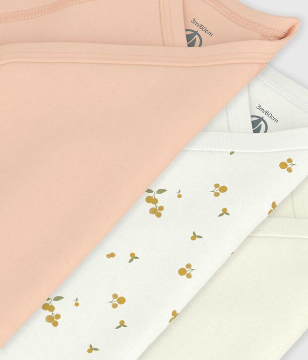 Lot de bodies crois&eacute;s manches courtes en coton imprim&eacute; b&eacute;b&eacute; multicouleur