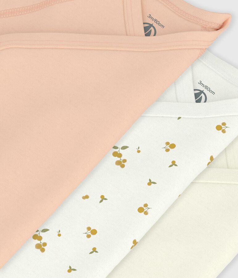 Lot de bodies crois&eacute;s manches courtes en coton imprim&eacute; b&eacute;b&eacute; variante 1