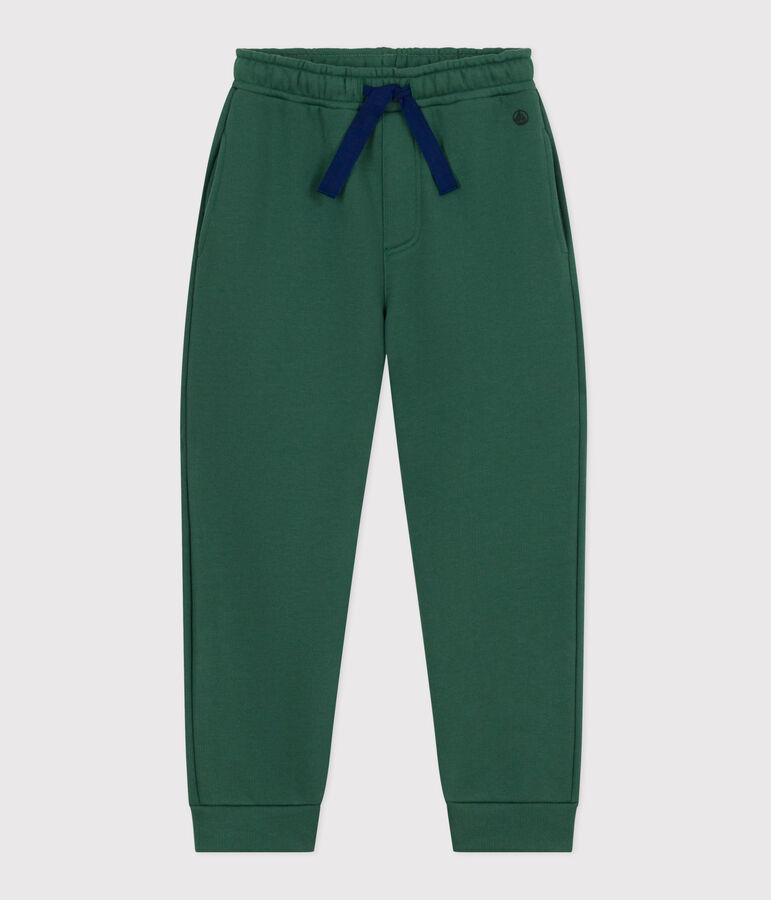 Pantalon de jogging enfant en coton uni vert WILLOW