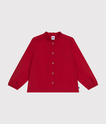 Blouse manches longues en toile enfant fille