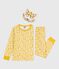 Pyjama déguisement enfant en coton imprimé léopard blanc MARSHMALLOW/blanc MULTICO
