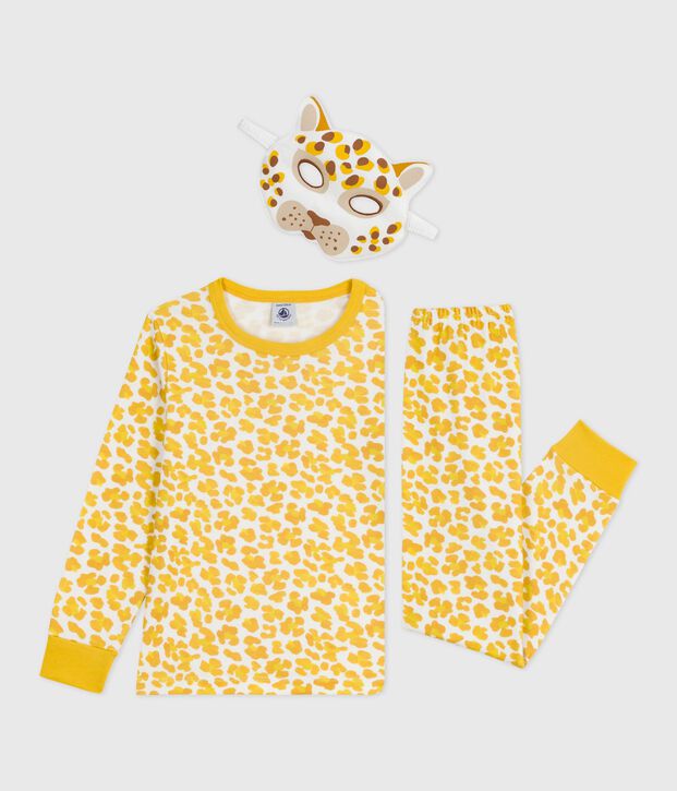 Pyjama d&eacute;guisement enfant en coton imprim&eacute; l&eacute;opard blanc/multicouleur