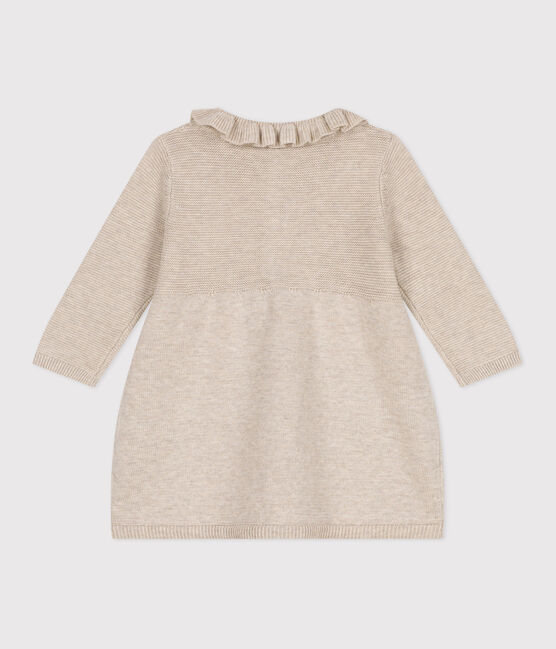 Robe manches longues en tricot de coton bébé beige MONTELIMAR CHINE