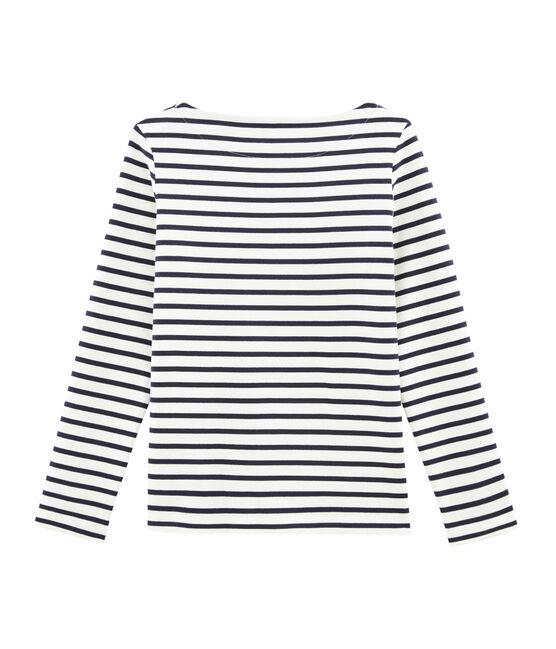 Marinière iconique femme beige COQUILLE/bleu SMOKING