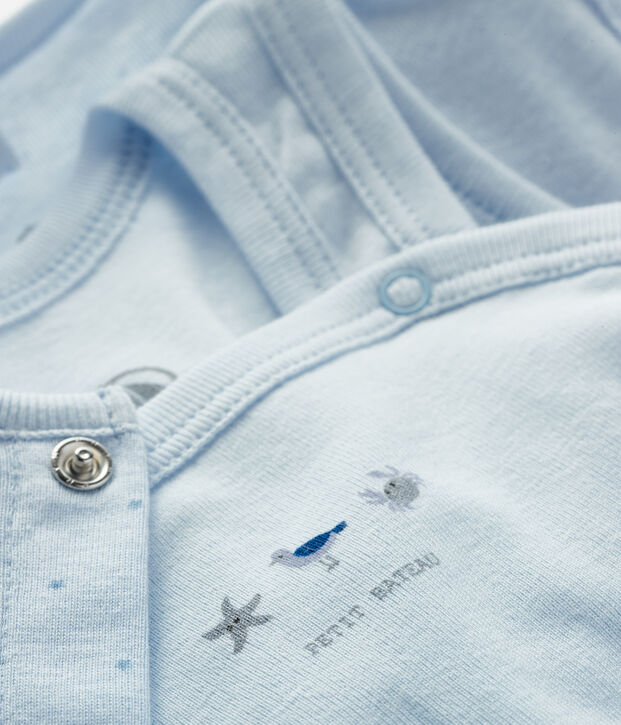 Ensemble b&eacute;b&eacute; 2 pi&egrave;ces en c&ocirc;te bleu/bleu