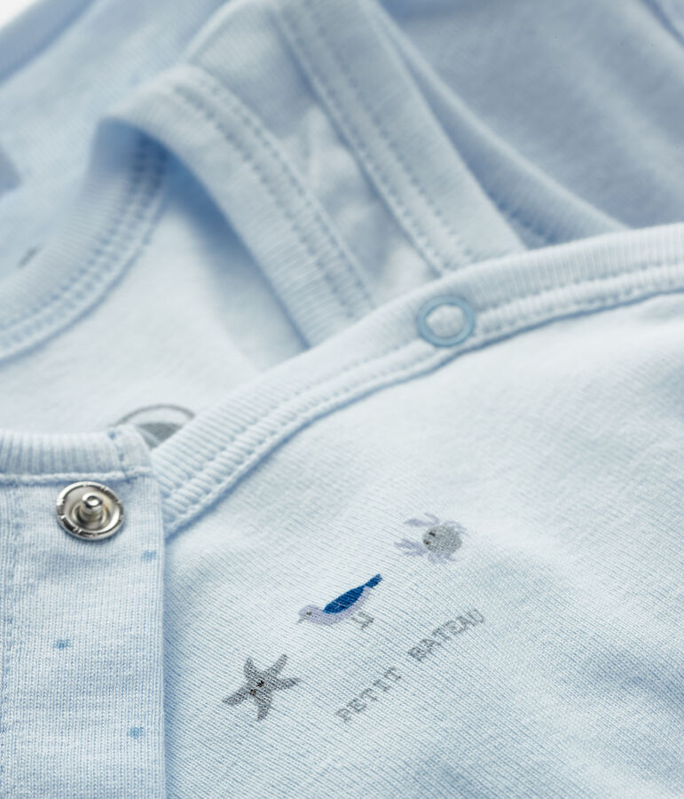 Ensemble b&eacute;b&eacute; 2 pi&egrave;ces en c&ocirc;te bleu FRAICHEUR/bleu ACIER