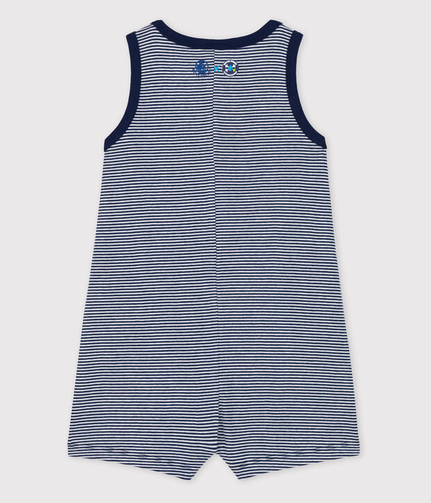 Combinaison B&eacute;b&eacute; Petit Bateau x Water Family bleu/blanc