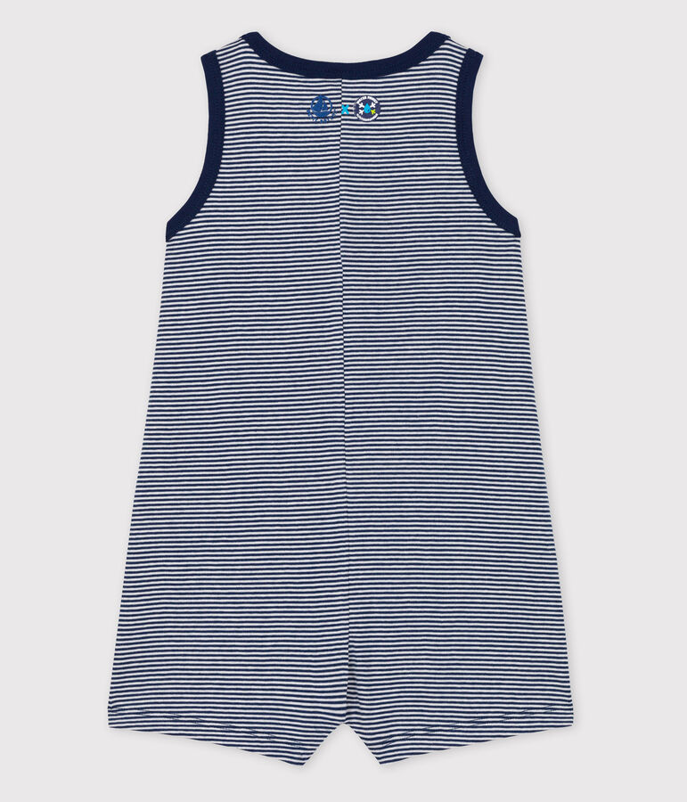 Combinaison B&eacute;b&eacute; Petit Bateau x Water Family bleu/blanc