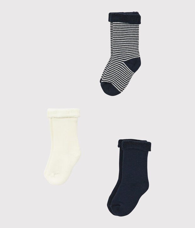 Trio de chaussettes b&eacute;b&eacute; en tricot multicouleur