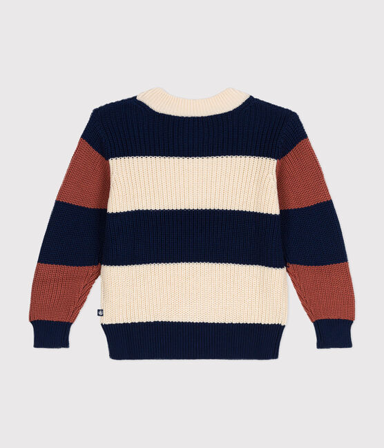 Pull rayé en coton enfant blanc AVALANCHE/ MULTICO