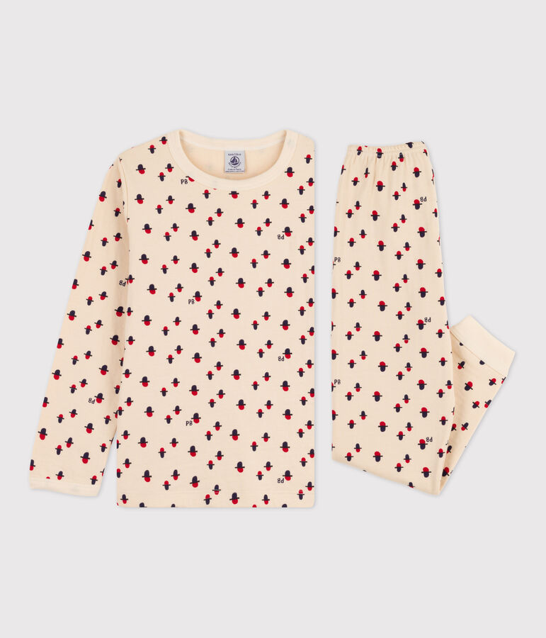 Pyjama en tubique enfant blanc AVALANCHE/ STOP/ MULTICO