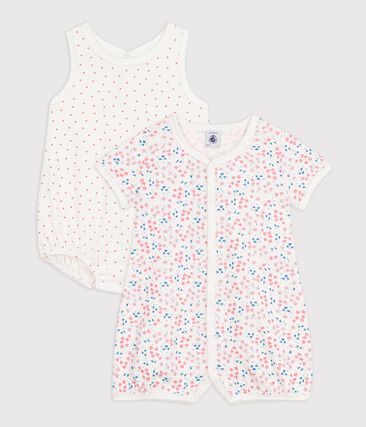 Lot de combinaisons courtes bébé en coton imprimé