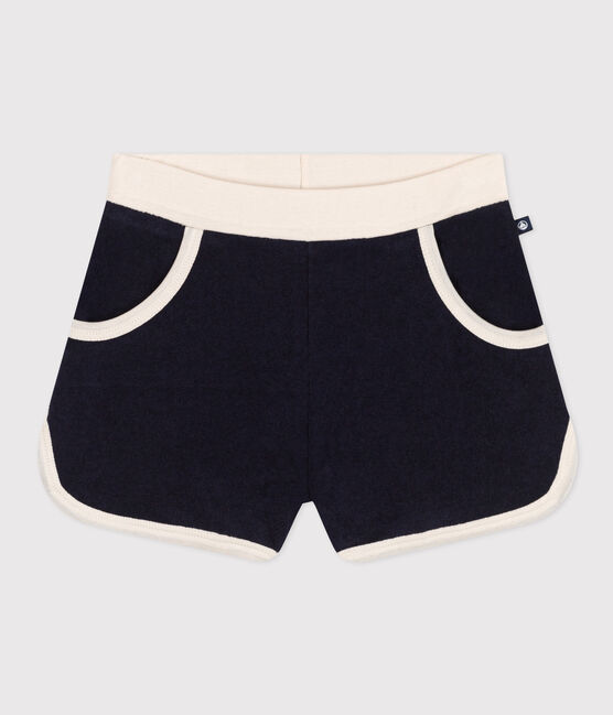 Short en bouclette éponge enfant fille bleu SMOKING