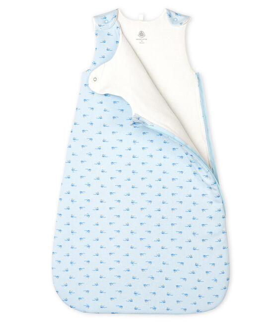 Gigoteuse bébé en côte bleu FRAICHEUR/blanc MULTICO