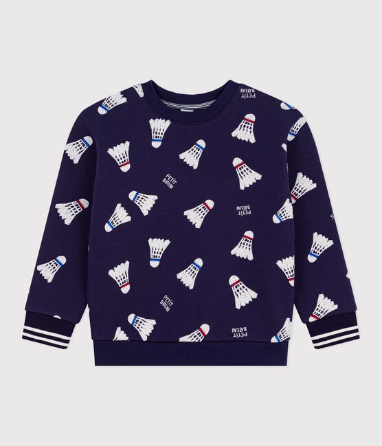 Sweatshirt enfant en coton imprimé bleu SOIR/ MULTICO