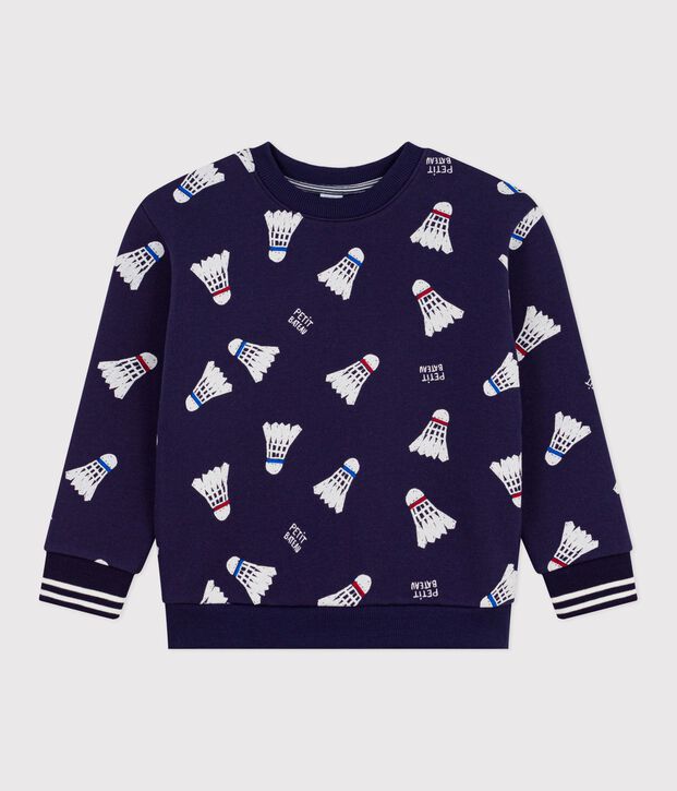 Sweatshirt enfant en coton imprim&eacute; bleu/multicouleur