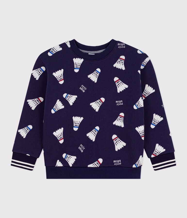 Sweatshirt enfant en coton imprim&eacute; bleu SOIR/ MULTICO