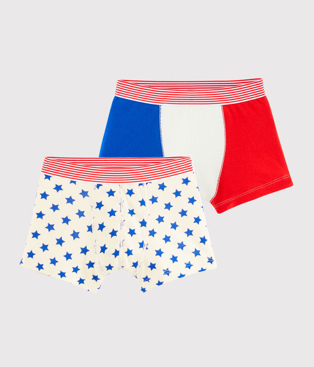 Lot de 2 boxers Made in France petit gar&ccedil;on multicouleur