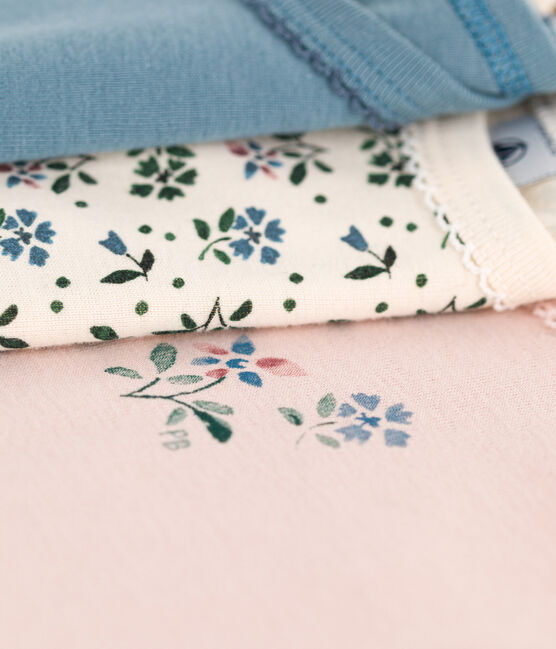 Lot de 3 bodies manches longues fleur bébé en coton variante 1