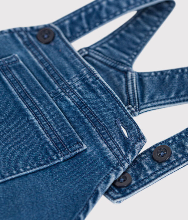 Robe salopette en denim effet molleton enfant fille bleu