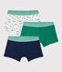Lot de 3 boxers imprimé transports petit garçon en coton