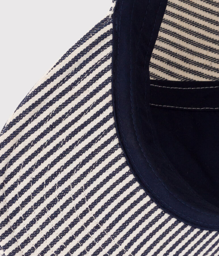 Casquette Petit Bateau Family en toile b&eacute;b&eacute; bleu/blanc