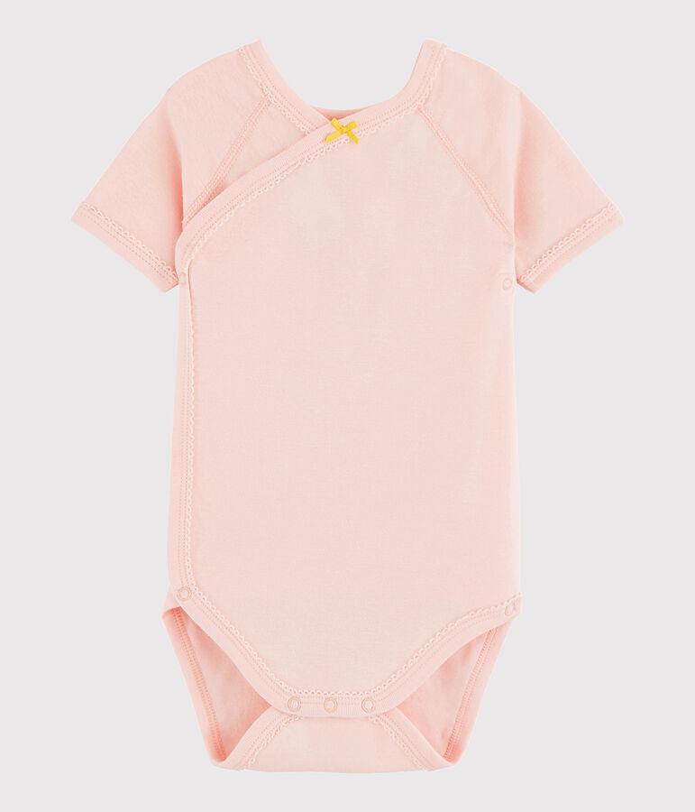 Body crois&eacute; manches courtes b&eacute;b&eacute; fille rose MINOIS