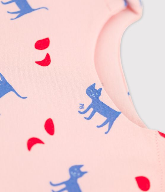 Gigoteuse bébé imprimé en coton rose MINOIS/blanc MULTICO