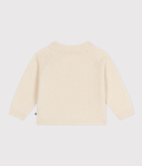 Cardigan en tricot de laine et nylon recyclé bébé écru AVALANCHE