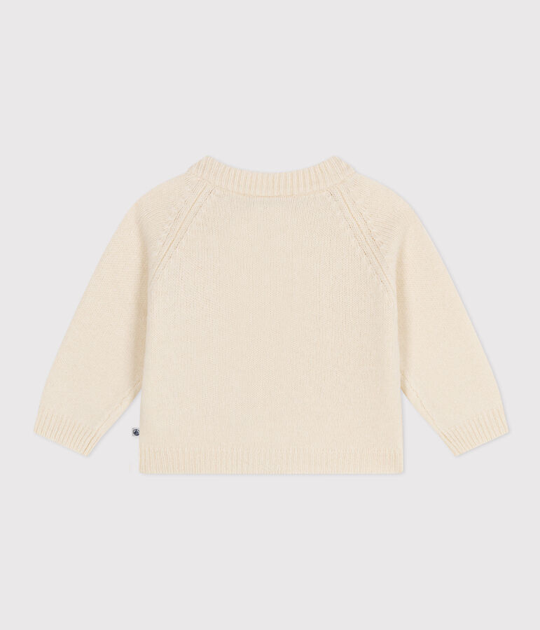 Cardigan en tricot de laine et nylon recycl&eacute; b&eacute;b&eacute; &eacute;cru AVALANCHE