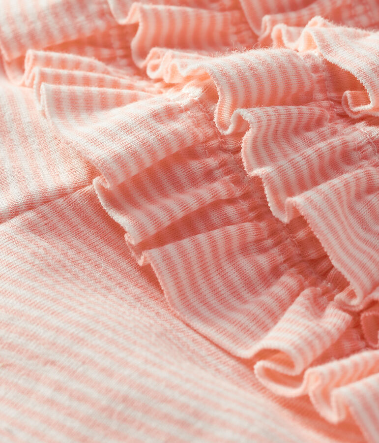 Culotte bloomer b&eacute;b&eacute; fille milleraies rose/blanc