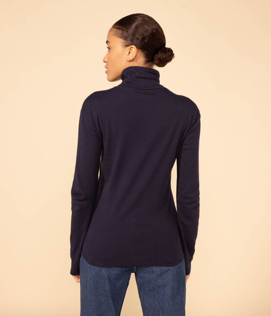 Tee-shirt col roulé LE DROIT en coton Femme bleu INCOGNITO