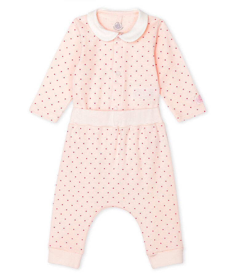 Ensemble 2 pi&egrave;ces b&eacute;b&eacute; fille en c&ocirc;te rose/rose