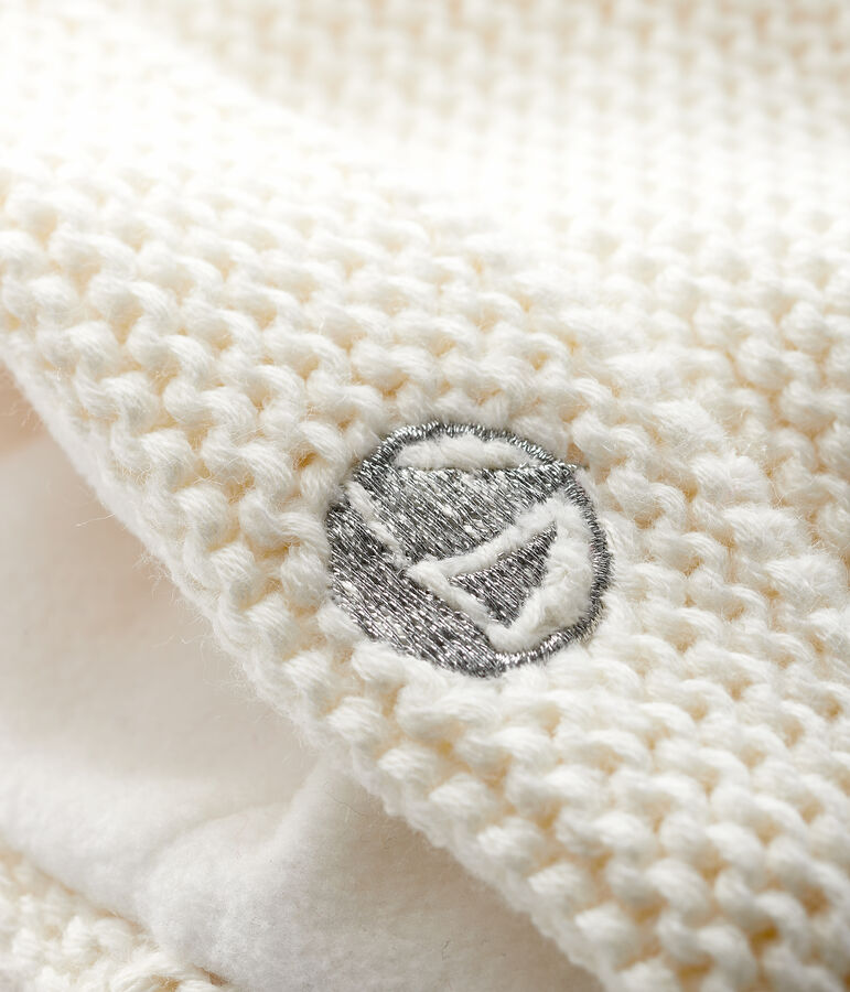 Bonnet &agrave; pompom b&eacute;b&eacute; fille/gar&ccedil;on blanc MARSHMALLOW