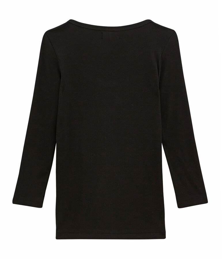 Tee-shirt manches 3/4 femme noir